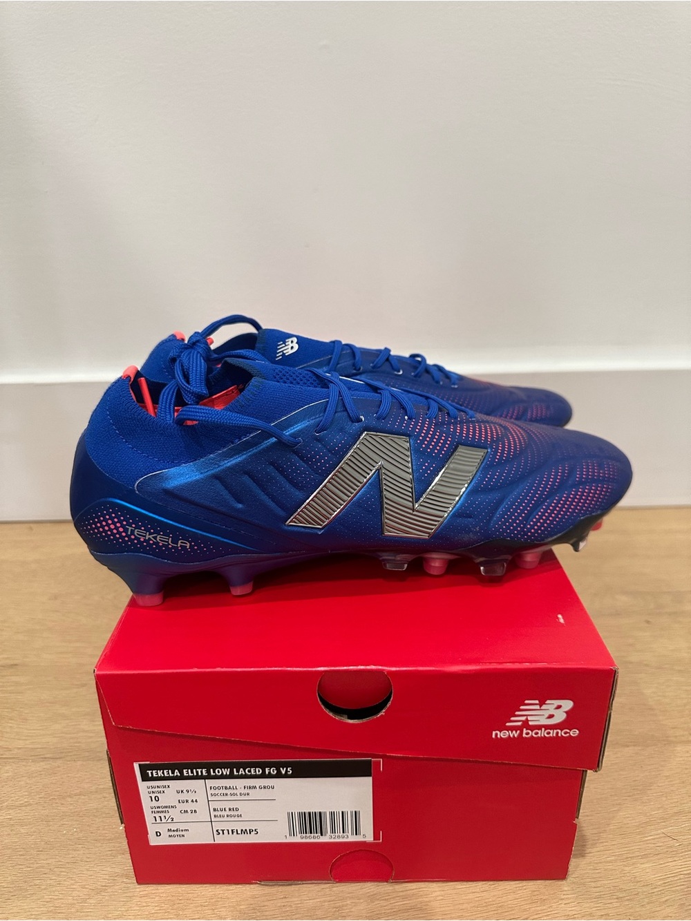 New Balance Tekela Elite V5 Low FG Soccer Cleats Men Size 10 #ST1FLMP5 Blue